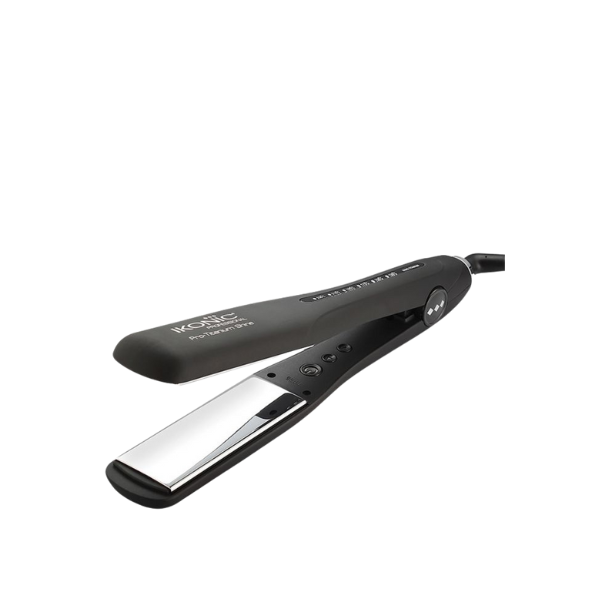 Ikonic Professional Hair Straightener Pro Titanium Shine Black And Silver